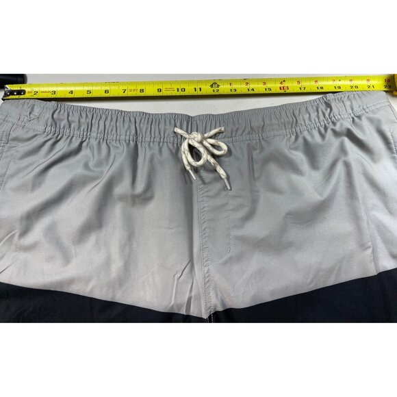 Trinity Coast Size 2XB Swim Trunks color block gray and black 9" Inseam Elastic - Picture 3 of 12